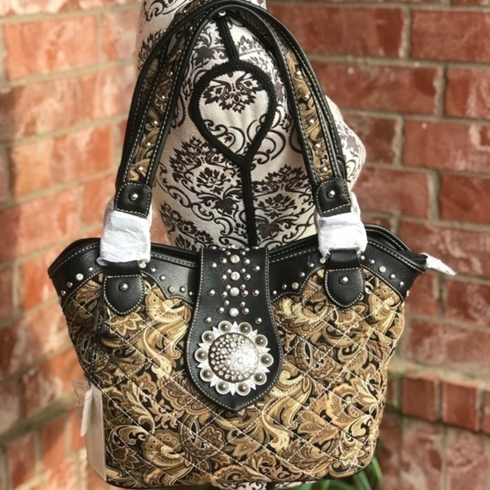 Montana west paisley print concho shoulder bag
